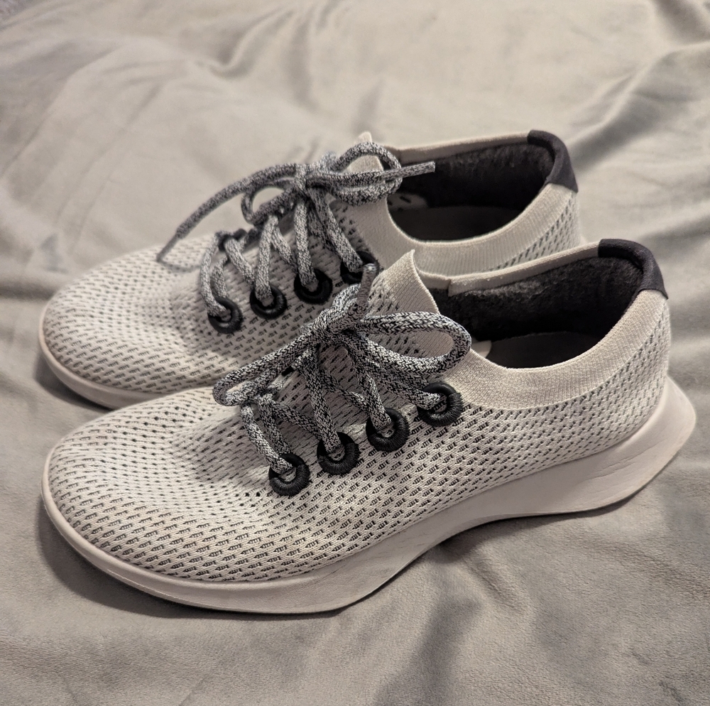 Allbirds Tree Dasher White and Gray Sneakers